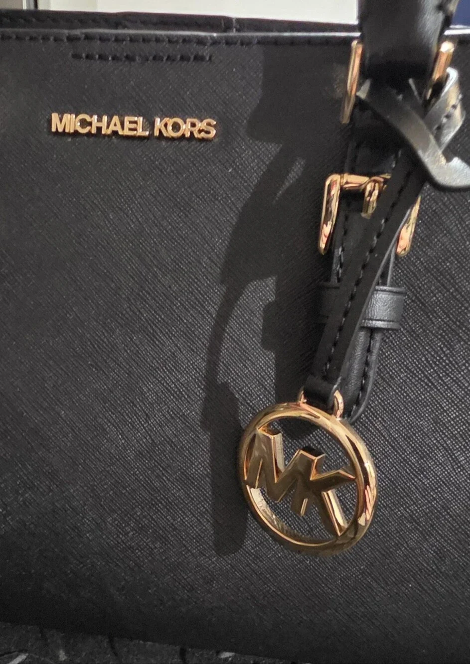 NWOT Michael Kors Black Saffiano Leather Tote with Gold Hardware
